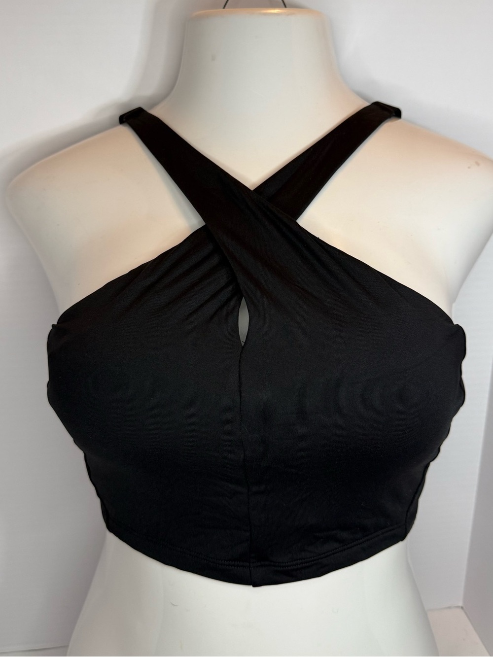 Athleta Black Crisscross Halter Crop Top